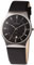 Skagen Black Leather And Steel Mens Watch