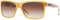 Versace Square Plastic Honey Mens Sunglasses