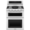 KitchenAid 30" KGRS505 White Freestanding Gas Double Oven