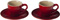Le Creuset Cherry Stoneware Espresso Cups And Saucers