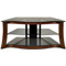 Bell O Dark Cherry Wood And Glass Flat Panel TV AV Stand