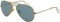 Ray-Ban Gold Aviator Large Grey Metal Unisex Sunglasses