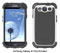 AT&T Ballistic Charcoal Shell Gel MAXX Case And Holster For Samsung Galaxy S3