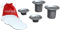 Bluelounge Silver Cool Feet Suction Cup Set