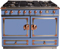 La Cornue CornuF&eacute; 110 43" Dual Fuel Range In Paris Blue Finish With Polished Copper & Stainless Trim