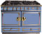La Cornue CornuF&eacute; 110 43" Dual Fuel Range In Paris Blue Finish With Brushed Brass & Stainless Steel