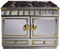 La Cornue CornuF&eacute; 110 43" Dual Fuel Range In Stainless Steel Finish With Brushed Brass & Stainless S