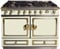 La Cornue CornuF&eacute; 110 43" Dual Fuel Range In White Finish With Brushed Brass & Stainless Steel Trim