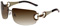 Gucci Womens Bambo Horsebit Detail Rimless Brown Lens Sunglasses