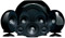 KEF 3000 Series Black Home Theater Speaker Package