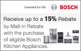 Bosch - Receive up to a 15% Mail-In Rebate with the purchase of select Kitchen Appliances. Expires: 7-7-13