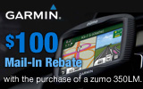 Garmin - Receive a $100 Mail-In Rebate with the purchase of a zumo 350LM. Expires: 6-30-13