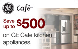 GE - Receive up to a $500 Mail-In Rebate with the purchase of a select GE Cafe Appliances. Expires: 7-11-12