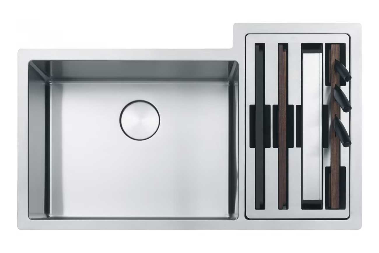 Top View of Culinary Double Bowl Kitchen Sink (Accessories)