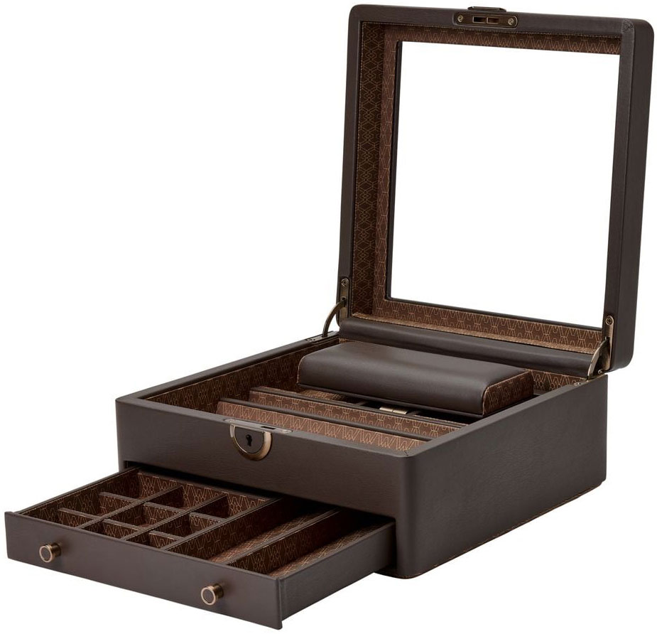 Angled View of Wolf 1834 Watch Box Opened