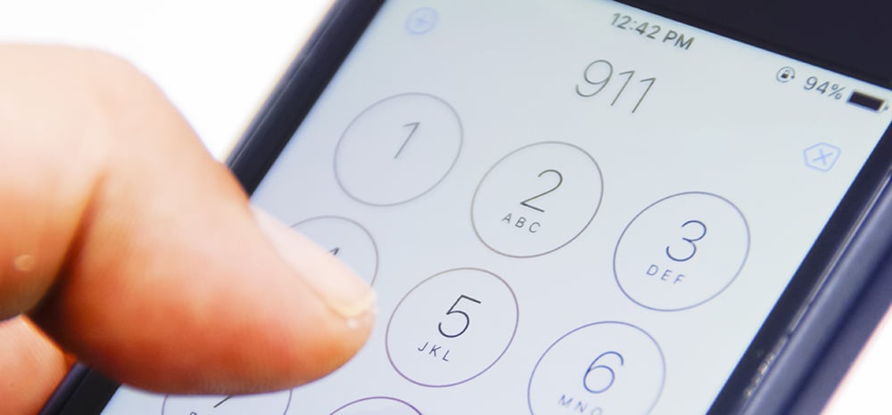 Phone with 911 dialed