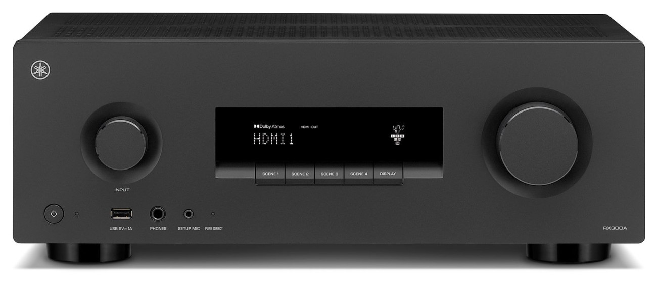 Yamaha home theater system AV receiver front view