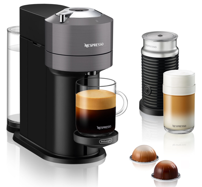 DeLonghi Nespresso Vertuo Next with Aeroccino in Gray