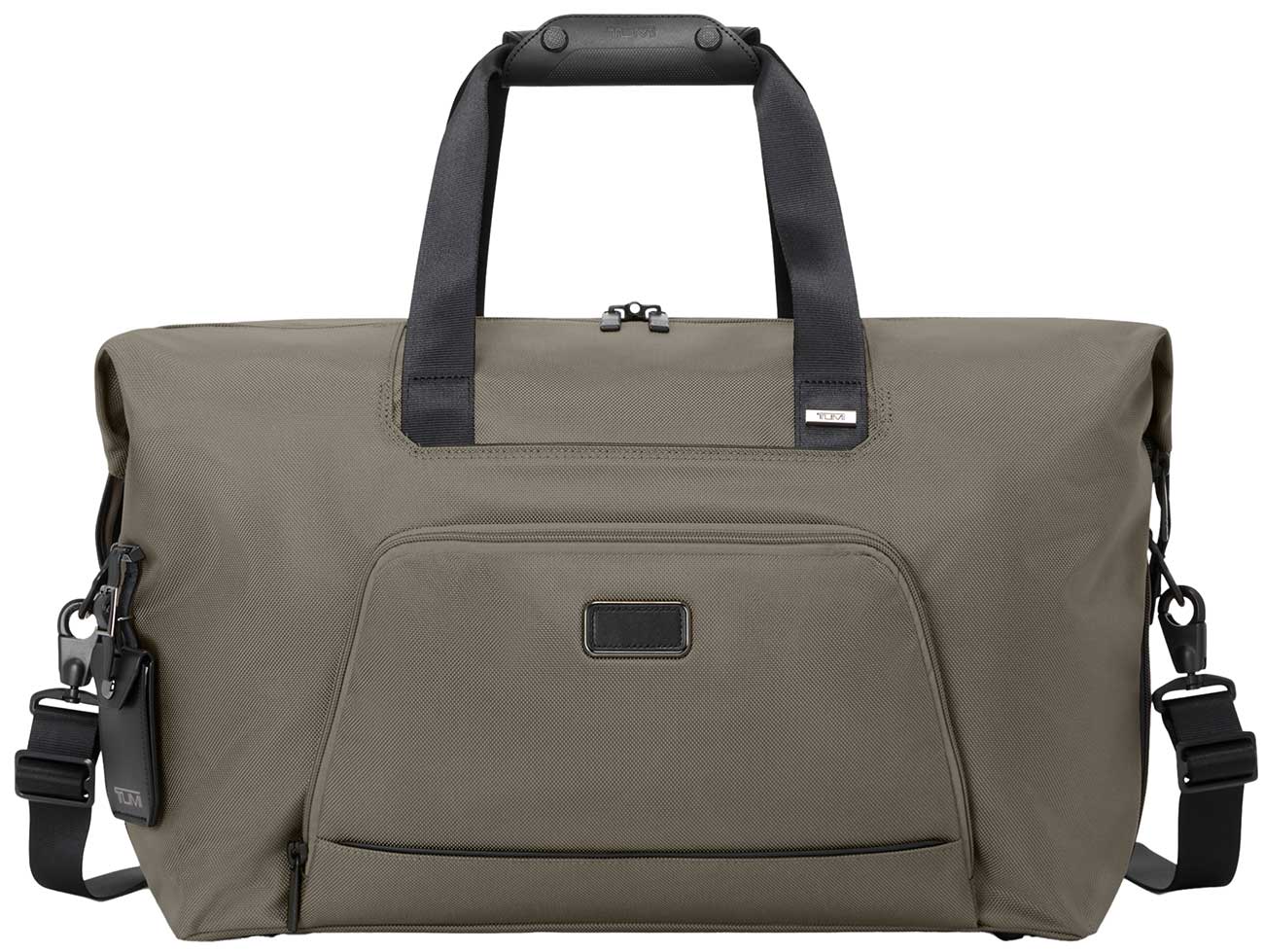Front view of TUMI Alpha Double Expansion Duffel in Grey Alloy