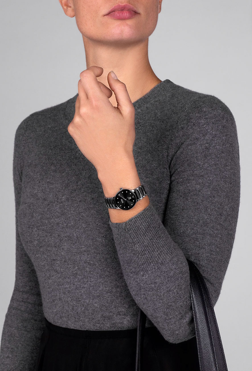 View of Rado Watch worn on model's wrist