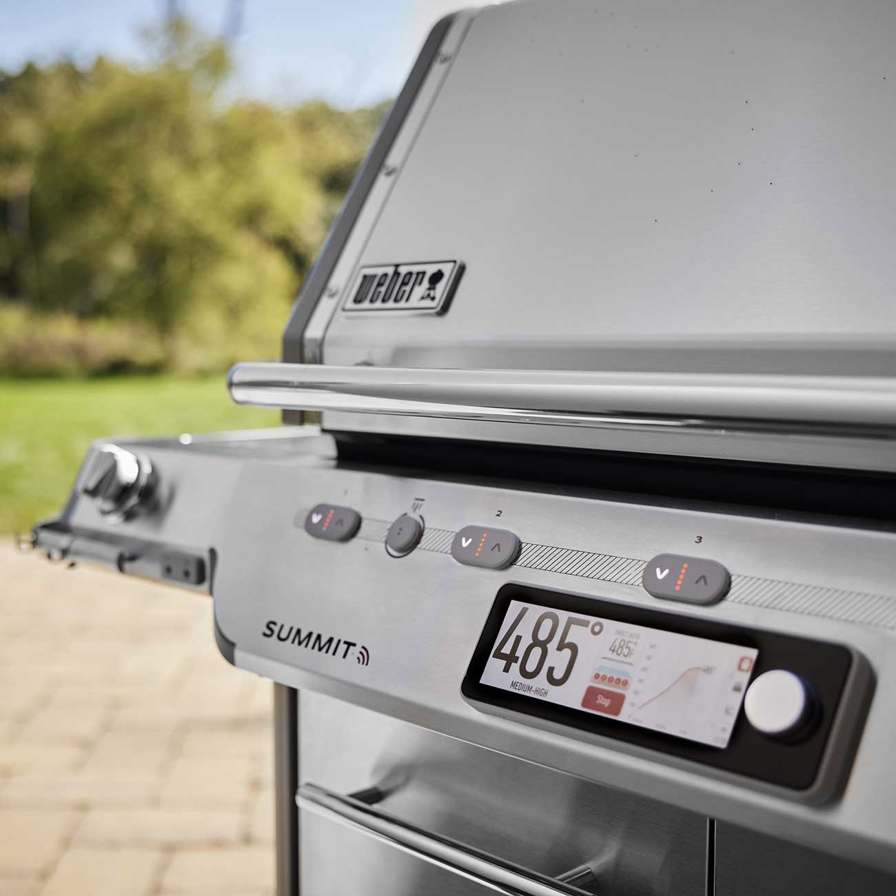 Closeup View of Weber Gas Grill Controls