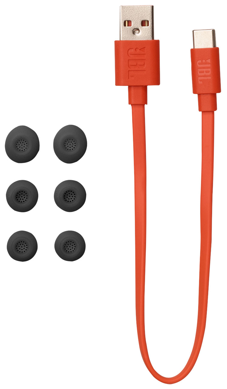 Top View of JBL True Wireless Noise Cancelling Earbuds Accessories 