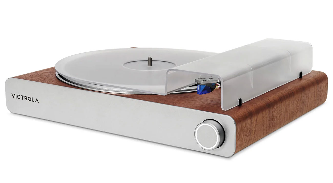 Top Right View of Victrola Turntable with Cover