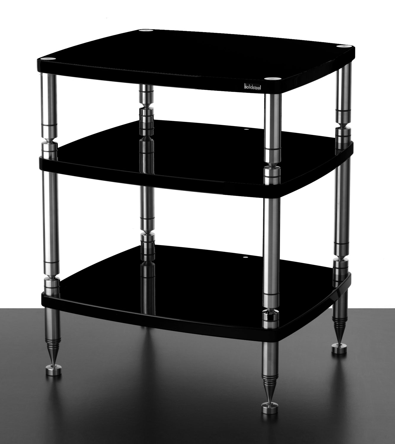 Solidsteel HF3 Gloss Black HighEnd Audio Rack HF3GBK