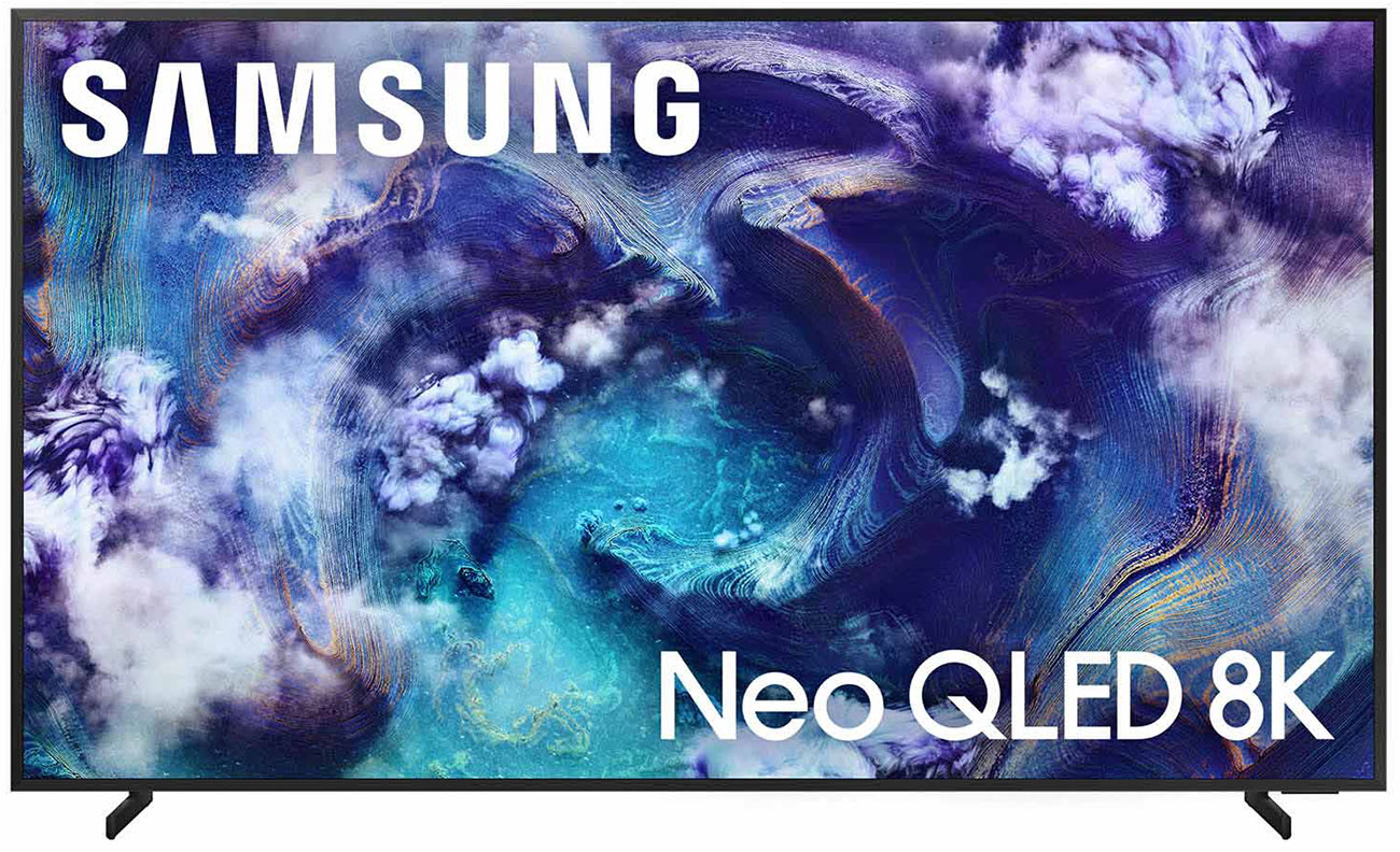 Front View Of The Samsung QN900F Neo QLED TV In Titan Black Finish