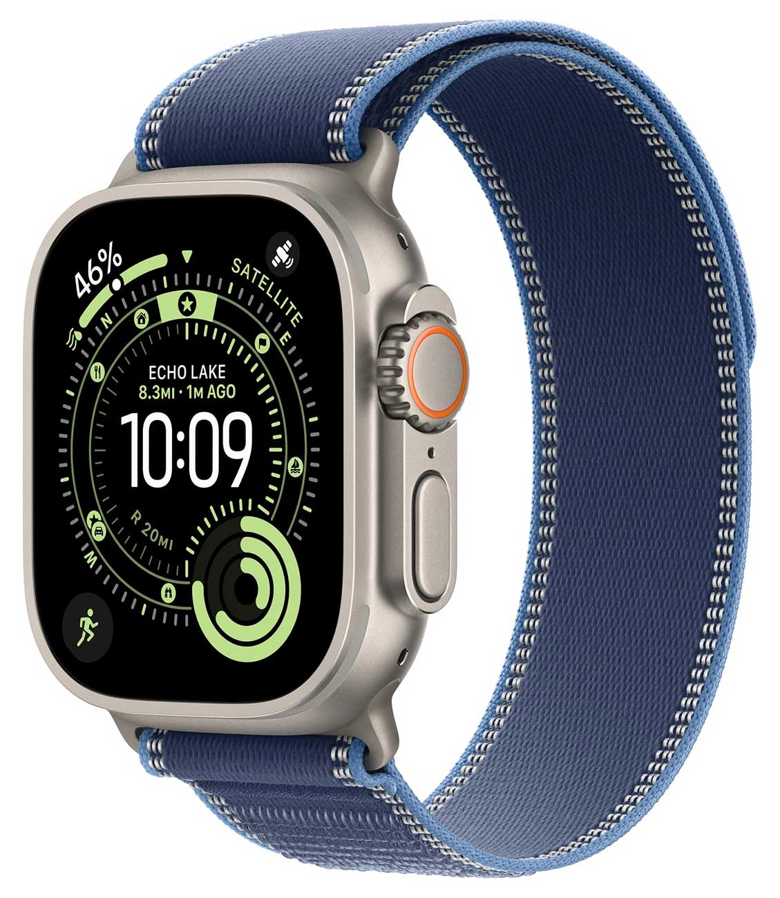 Apple Watch Ultra 3 GPS & Cellular 49mm Natural Titanium Case with M/L Bright Blue Trail Loop