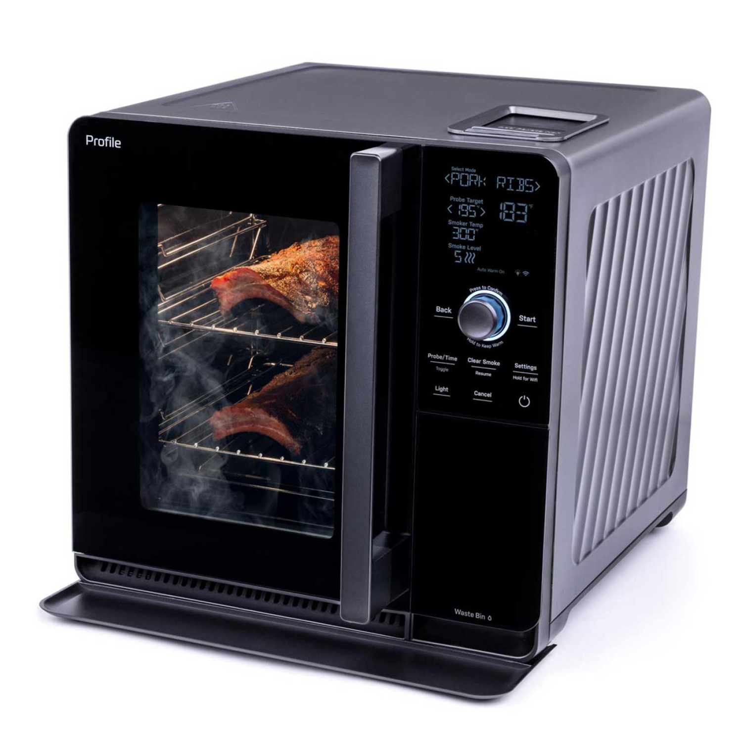 GE Profile Smart Indoor Smoker in Carbon Black | Abt