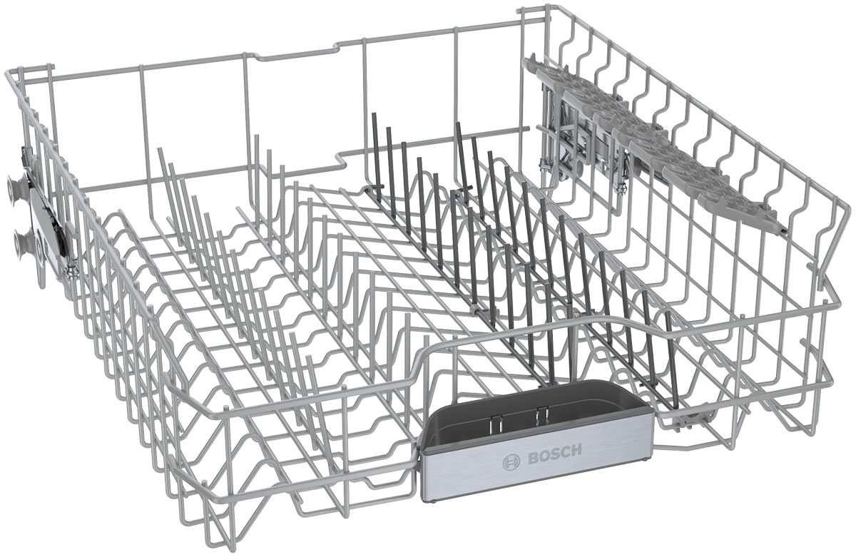 Angle view of empty upper rack.