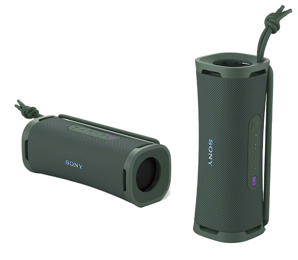 Front Angled View of Sony Bluetooth Portable Speaker Standing