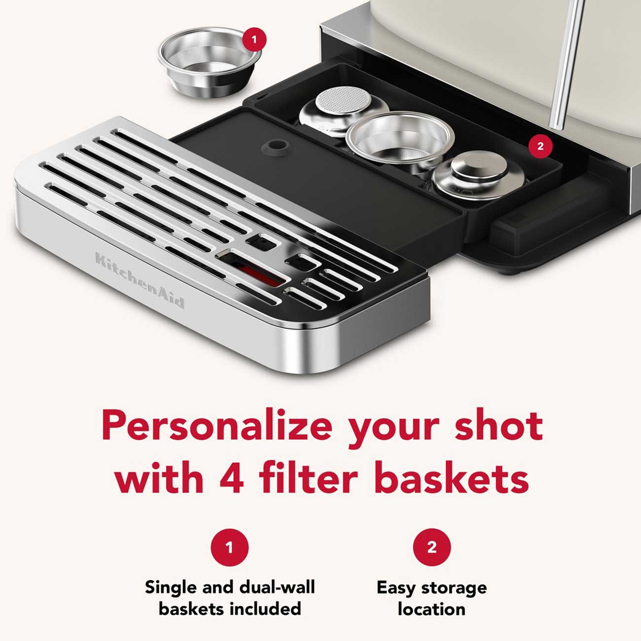 KitchenAid Semi Automatic Espresso Machine Storage Detail