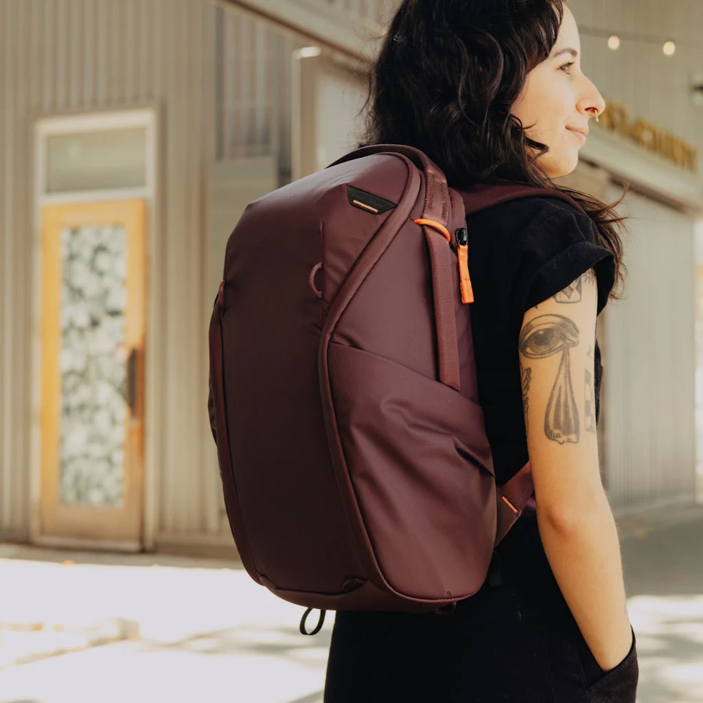 Woman Carrying Peak Design Backpack