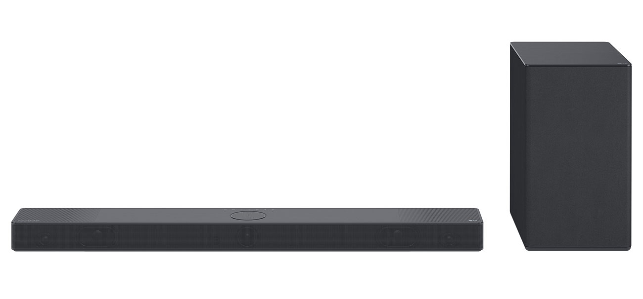 Front View of LG Soundbar and Subwoofer