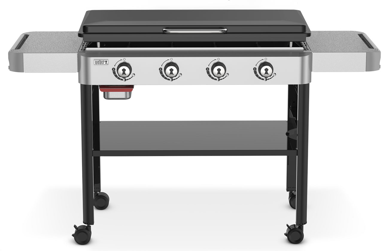 Front view of Weber Liquid Propane Griddle 36-Inch Wide in Black closed
