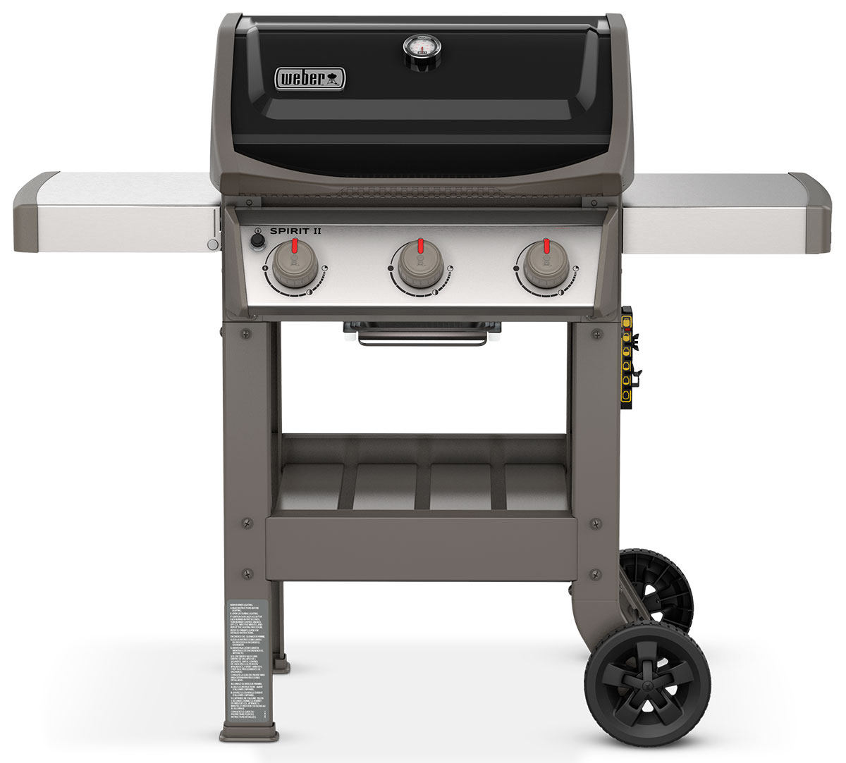 Front of a Weber Spirit II E-310 Natural Gas Grill in Black

