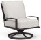 Sunset West La Jolla Club Swivel Chair in Espresso | Canvas Flex Sunbrella