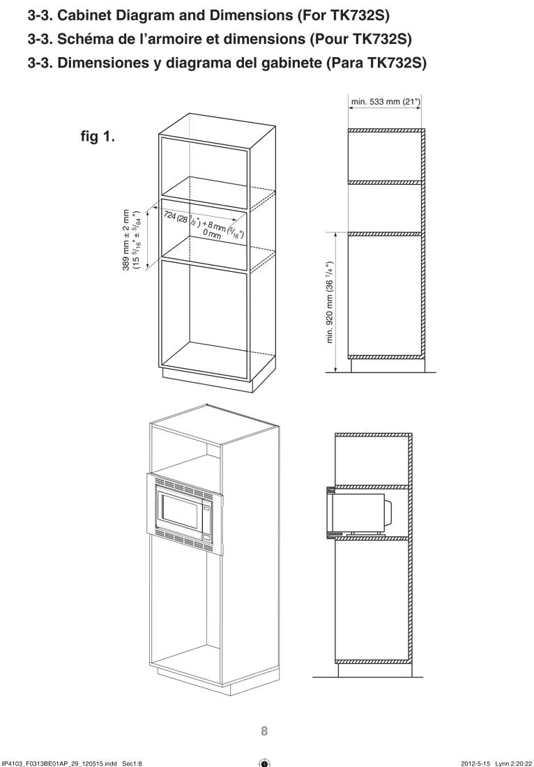 NNTK732SS - Cutout Dimensions NNTK732SS - Cutout Dimensions
