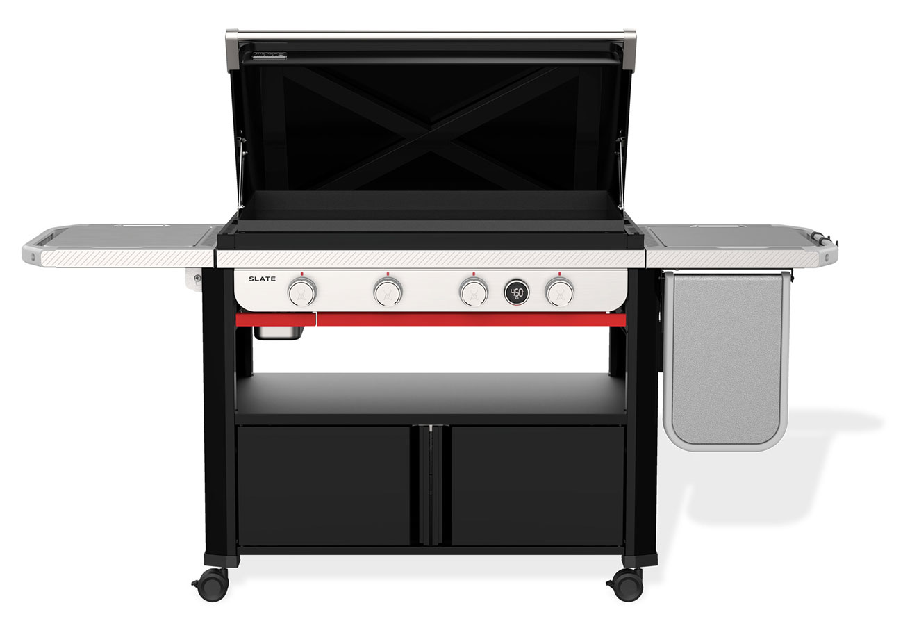 Front View of Weber Slate Griddle Opened Up