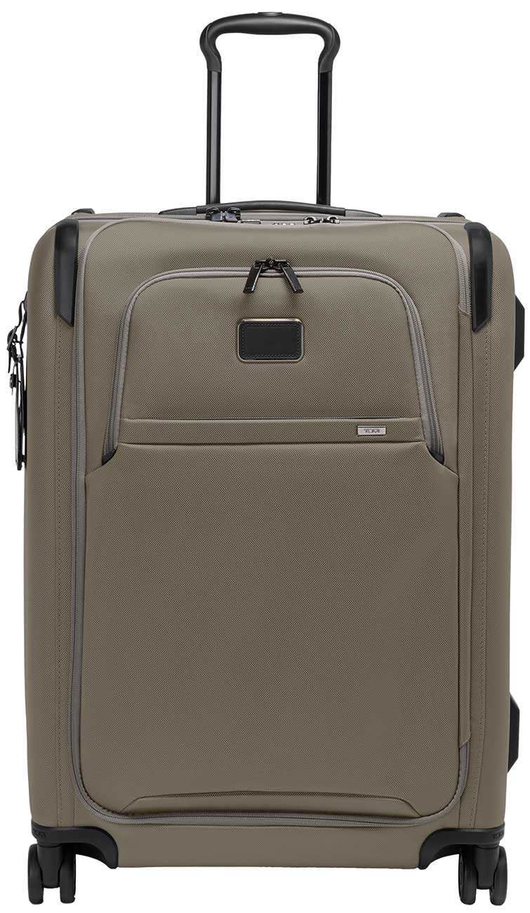 Front view of TUMI Checked Luggage in Grey Alloy