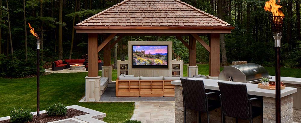 Outdoor TV on porch