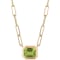 Goshwara Manhattan Pendant with Emerald Cut Bezel Set Peridot in 18K Yellow Gold