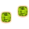 Goshwara Manhattan Cushion Bezel Set Studs with Peridot in 18K Yellow Gold