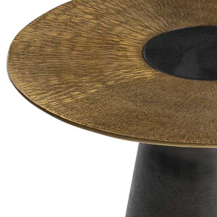 Large image of Bernhardt Alto Accent Table in Antique Brass | Black Nickel