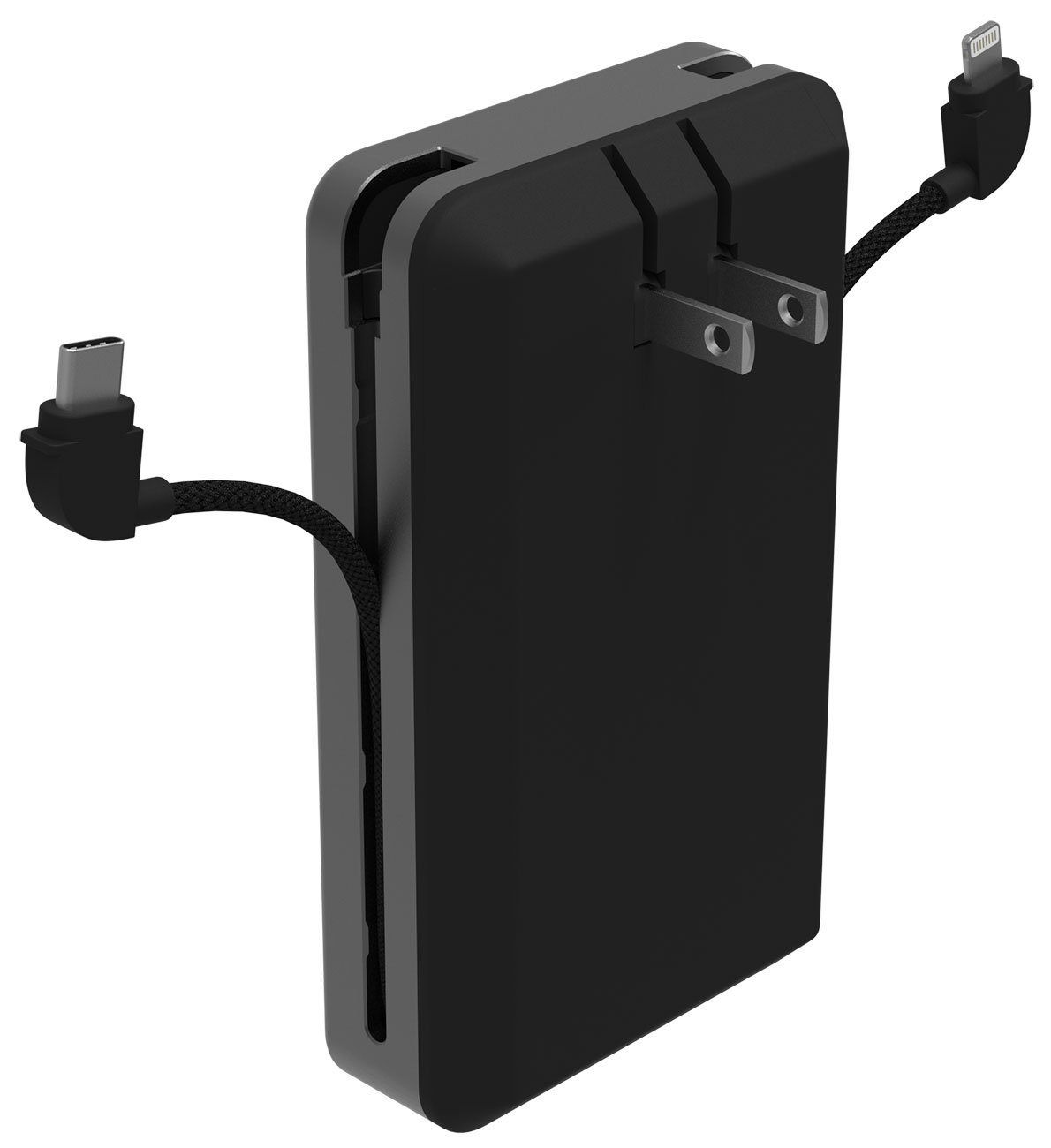 Rear Left View Of Mophie Charger with Cables