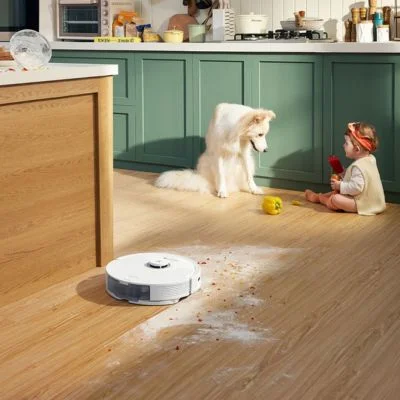 The white roborock Q8 robot vacuum