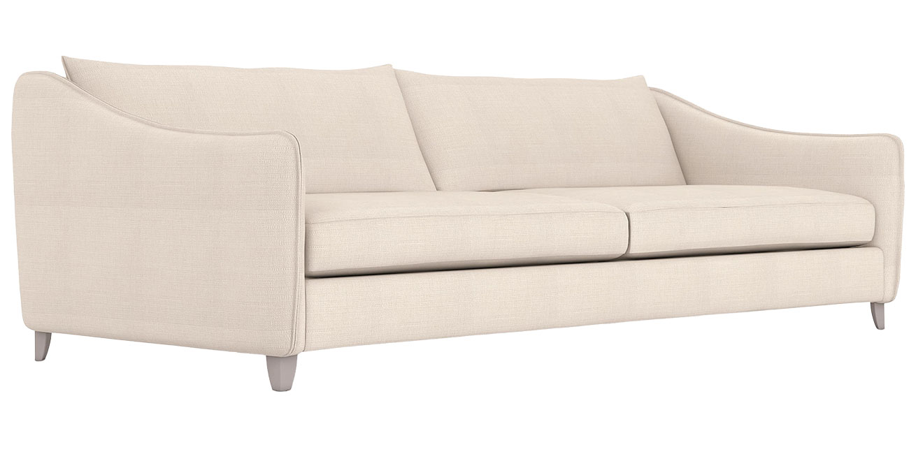 Angled view of Bernhardt Monterey Outdoor Sofa in Grey Fabric