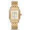 Michele Deco Madison Mid White Silver Sunray w/ Diamond Dial Gold Bracelet Watch, 29mm